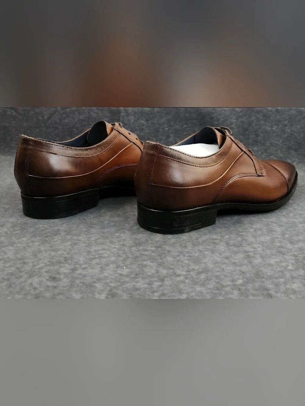 Johnston And Murphy Gibbons Cap Toe Shoe Mens 11.5 Brown Full Grain Leather Lace